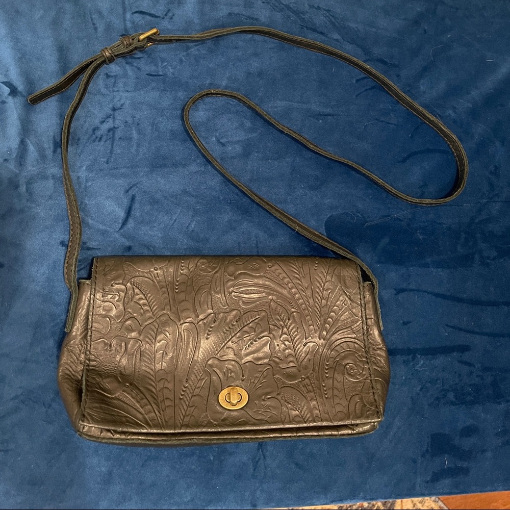 Brand new tooled leather crossbody